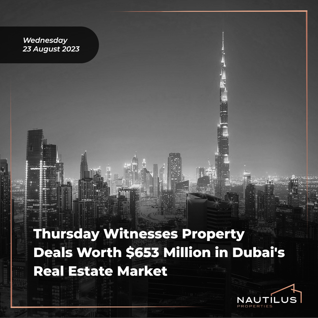 Dubai Real Estate Market Surges with $653 Million in Property Deals: A Glimpse into the Thriving Sector