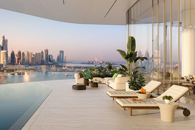 Luxurious residential area in Dubai with contemporary villas.