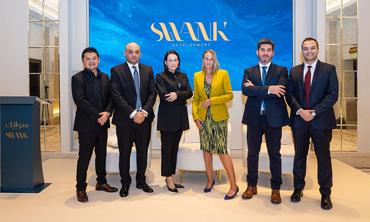 At the occasion in Dubai, the Swank Development executive team poses for a group shot. Gulf Kamal Kassim
