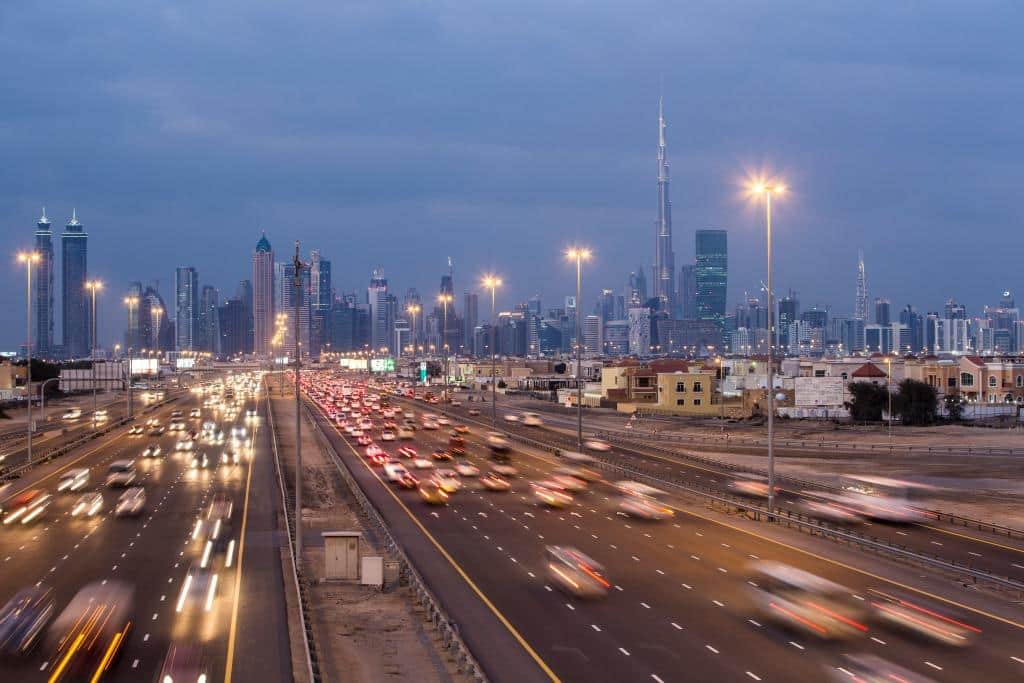 Enhanced Al Khail Road with smart road technologies in Dubai