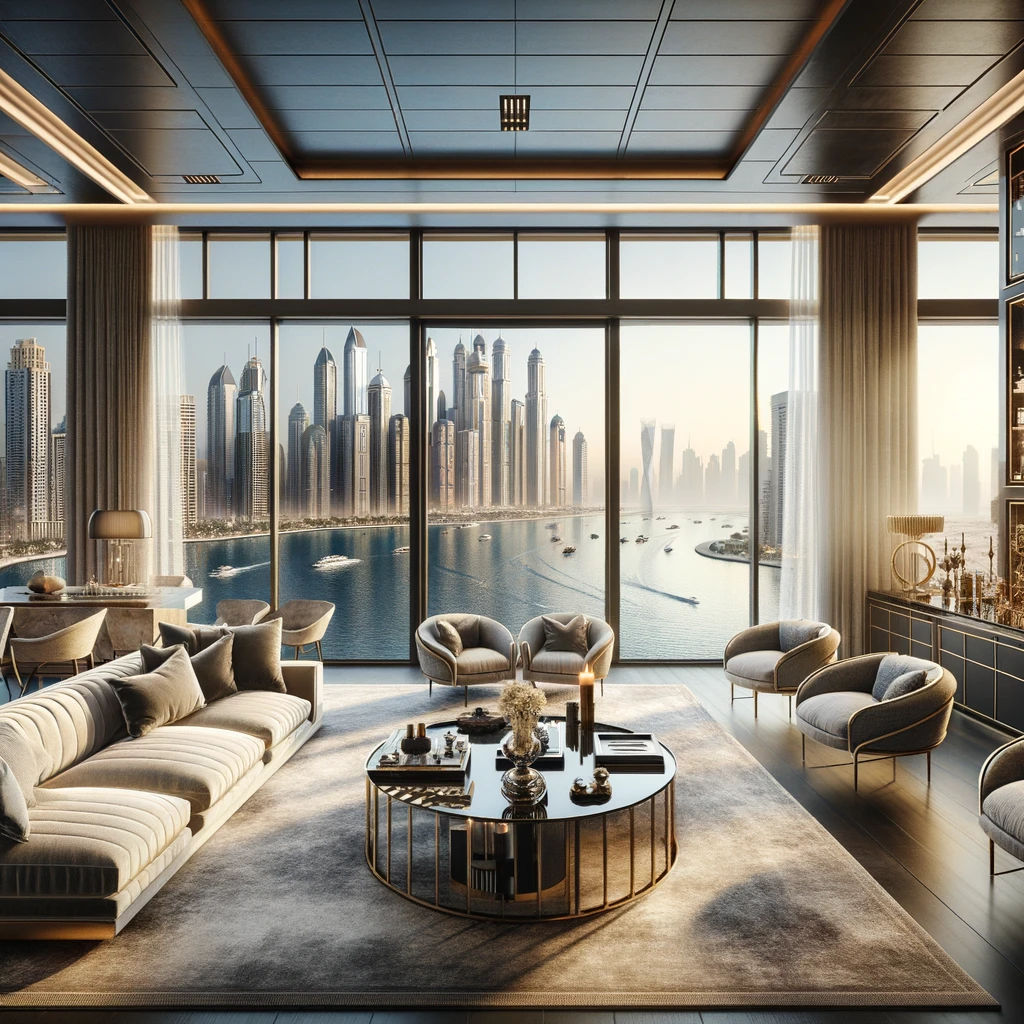 Elegant Penthouse Interior in Dubai Creek Harbour
