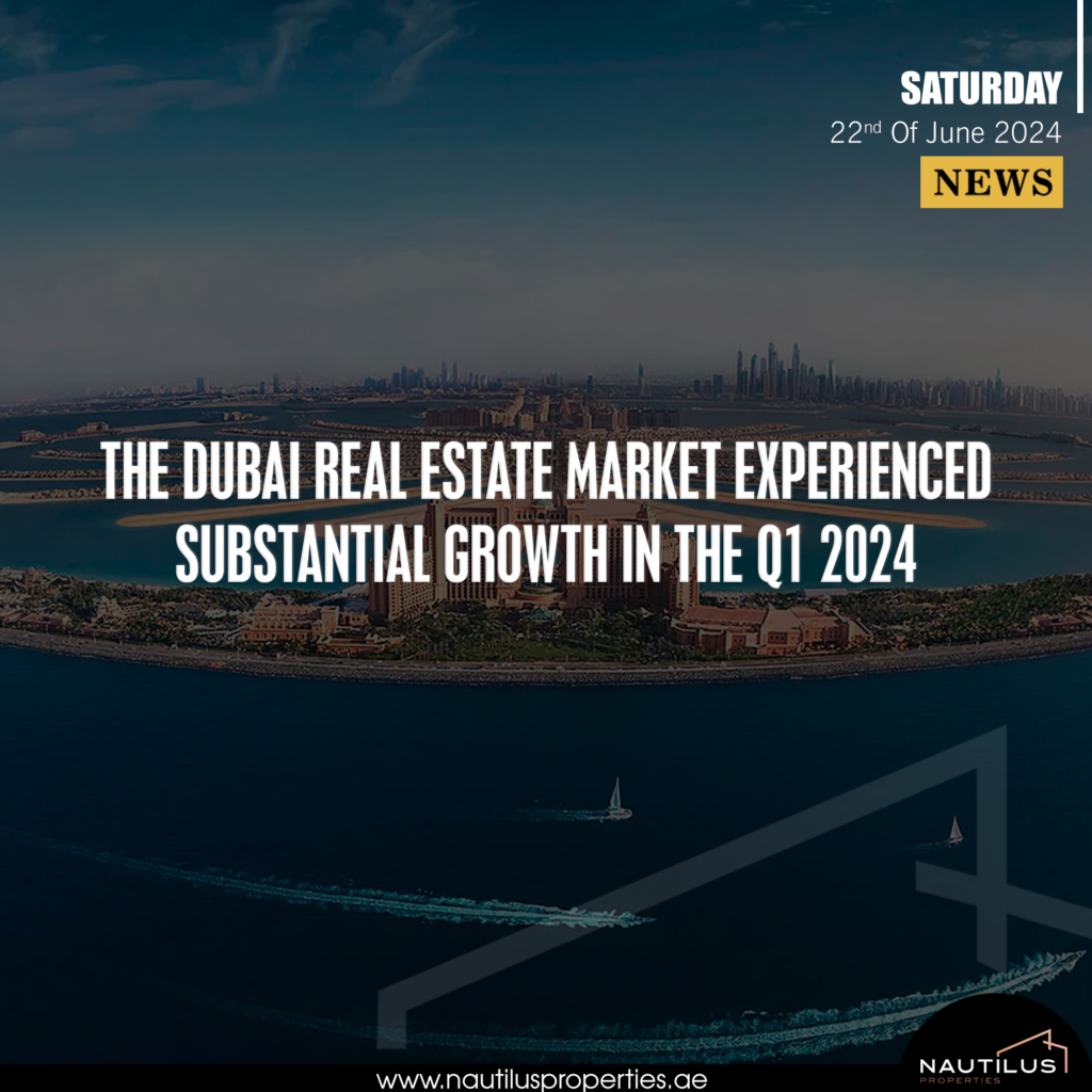 Dubai real estate market experienced substantial growth in Q1 2024.